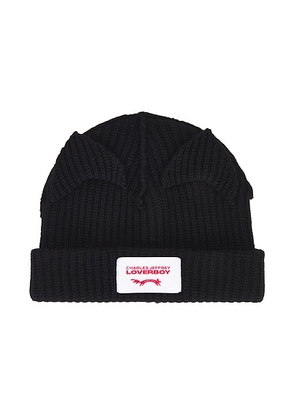 Charles Jeffrey LOVERBOY Supersized Chunky Ears Beanie in Black - Black. Size all.