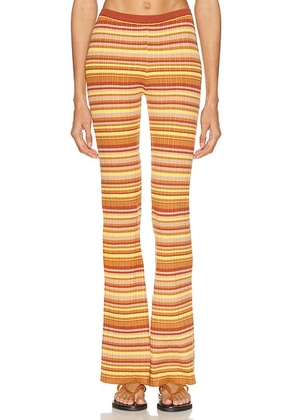 Bananhot Ann Pant in Toffee Rib Stripes - Tan,Rust. Size M/L (also in XS/S).
