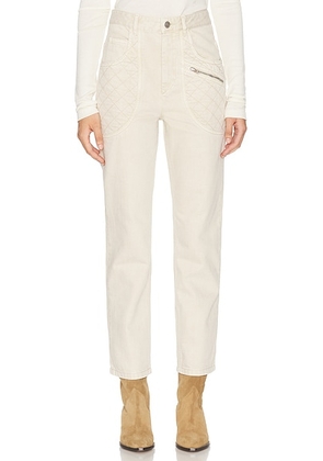 Isabel Marant Casandre Straight Leg Jeans in Ecru - Cream. Size 42 (also in ).