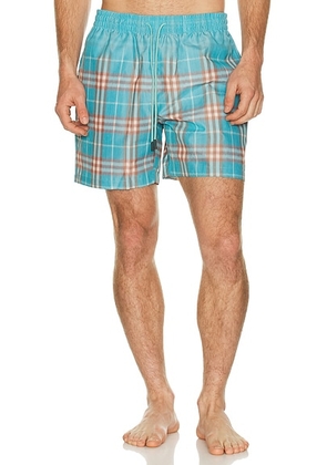 Burberry Seb Check Swim Shorts in Atom Blue Ip Check - Blue. Size L (also in M, S, XL/1X, XXL/2X).