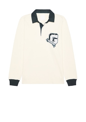Givenchy Rugby Long Sleeve Polo in White & Green - Cream. Size XXL/2X (also in ).