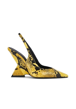 THE ATTICO Cheope 105mm Slingback Heel in Yellow & Black - Yellow. Size 36 (also in 36.5, 37, 37.5, 38, 38.5, 39, 39.5, 40, 41).