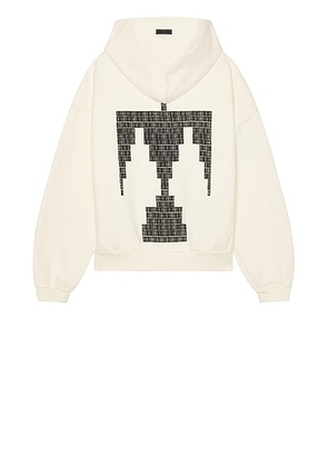 Fear of God Overlapped Thunderbird Black Print Hoodie in Cream - Cream. Size M (also in ).