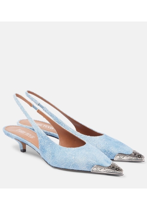 Paris Texas Jessica Western 35 suede slingback pumps