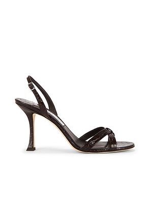 Jimmy Choo Elsy 90 Sandal in Chocolate - Chocolate. Size 39 (also in 41).
