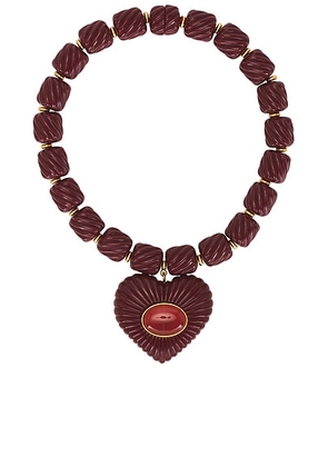 Julietta Lira Necklace in Burgundy - Burgundy. Size all.
