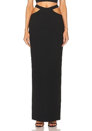 MONOT Cut Out Maxi Skirt in Black - Black. Size 4 (also in 0).