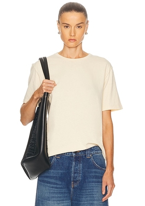 KHAITE Mae Short Sleeve Tee in Custard - Lemon. Size M (also in ).