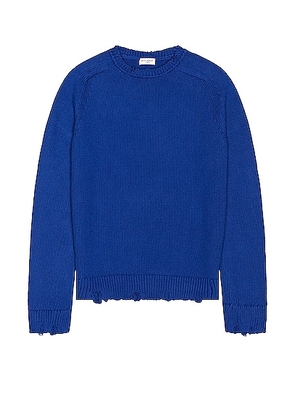 Saint Laurent Used Detail Crew Neck in Bleu Electrique - Blue. Size M (also in ).