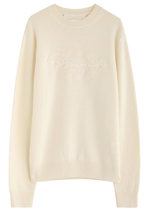 Givenchy Logo-embroidered Wool Jumper - Cream - S