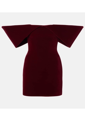 David Koma Off-shoulder velvet minidress