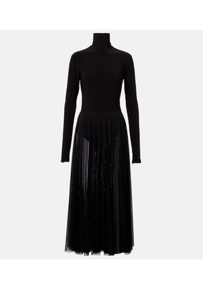 Norma Kamali Sheer jersey and mesh midi dress