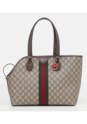 Gucci GG leather-trimmed pet carrier