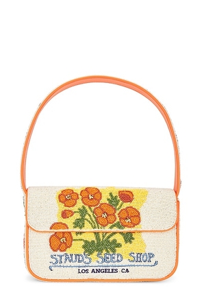 Staud Tommy Beaded Bag in California Poppy - Cream. Size all.