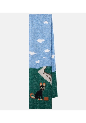 Loewe x Louis Wain wool and mohair-blend scarf