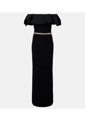 Safiyaa Ryan crystal-embellished ruffled crepe gown