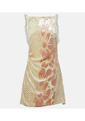 SIR Ventura floral velvet and mesh minidress