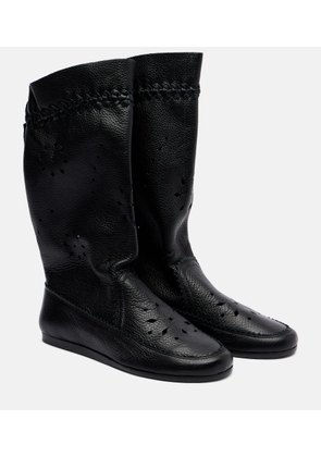Isabel Marant Welky laser-cut leather mid-calf boots