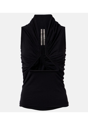 Rick Owens Cutout ruched jersey top