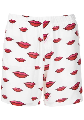 Amir Slama lips-print cotton shorts - Multicolour
