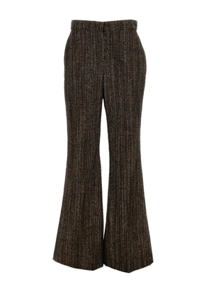 FENDI tweed flared trousers - Brown