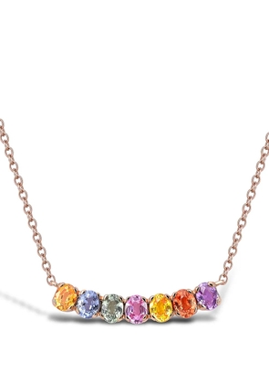 Pragnell 18kt rose gold Rainbow Fancy sapphire line pendant necklace - Pink