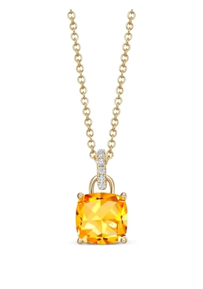 Kiki McDonough 18kt yellow gold Kiki Cushion diamond and citrine pendant necklace