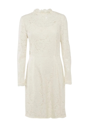 Temperley London pre-owned lace high neck midi dress - White