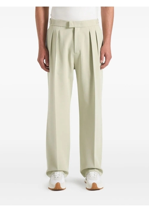 Manière De Voir Pierre Hatched pleated tailored trousers - Green