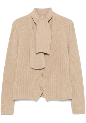 Ferragamo Pre-Owned 1970s scarf-detail cardigan - Neutrals