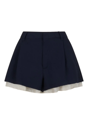 Marni layered pleated shorts - Blue