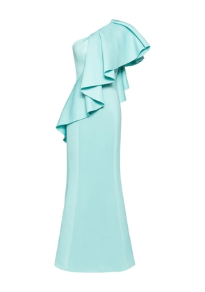 Saiid Kobeisy ruffled scuba long dress - Green