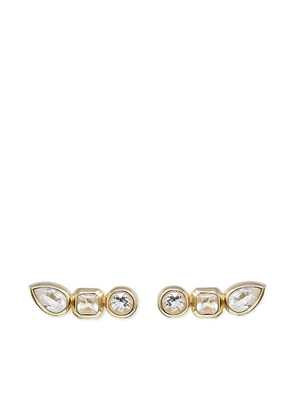 Anzie 14K yellow gold Cléo Jaeda Triple Crawler diamond stud earrings