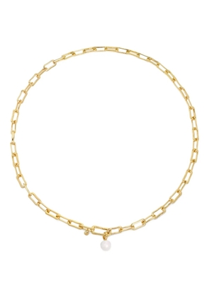 Monica Vinader mini chain pearl necklace - Gold