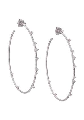Mattia Cielo 18kt white gold diamond hoop earrings - Silver