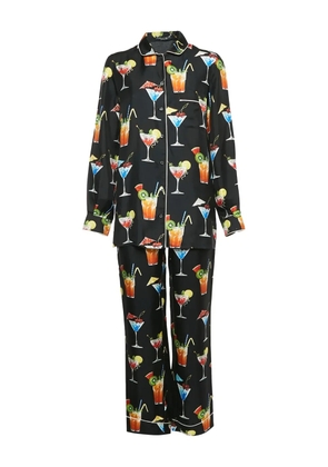 Dolce & Gabbana Pre-Owned 17 cocktail-print silk suit - Black