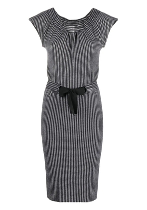 Christian Dior Pre-Owned 2010 belted knitted dress - Black