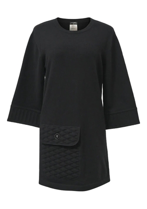 CHANEL Pre-Owned 840mm mini crew-neck pocket dress - Black