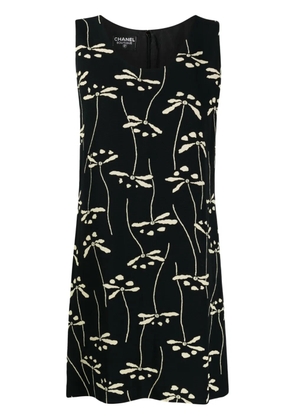 CHANEL Pre-Owned 1990-2000s floral-print shift dress - Black