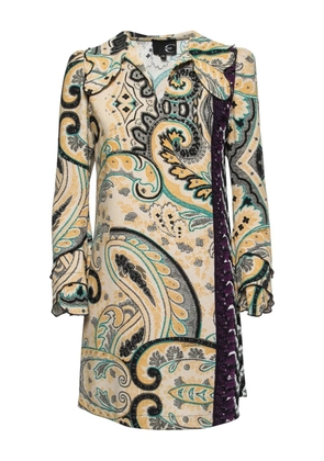 Just Cavalli Vintage Pre-Owned paisley-print mini dress - Neutrals
