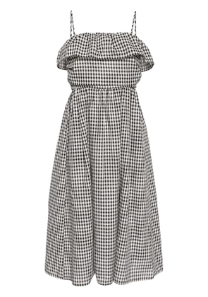 b+ab check pattern midi-dress - Black