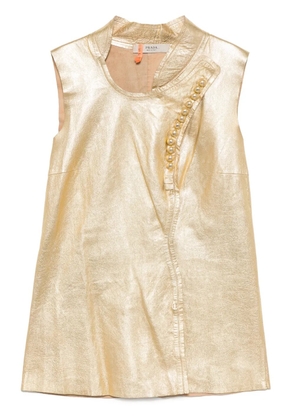 Prada Pre-Owned Vintage Sleeveless Golden Leather Buttoned Vest