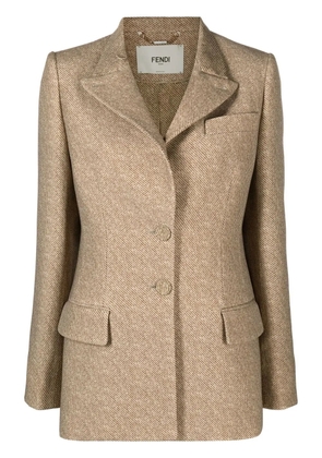 FENDI tailored button-fastening jacket - Brown