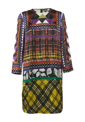 Just Cavalli Vintage geometric-print shift mini dress - Purple