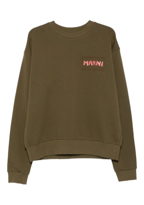 Marni logo-print sweatshirt - Green