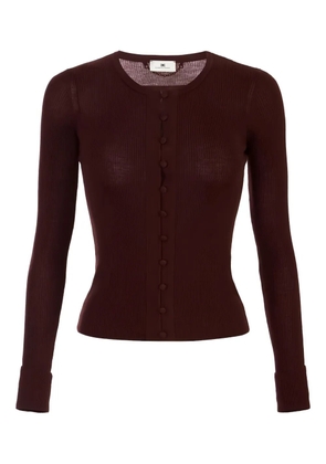 Elisabetta Franchi ribbed chain detail cardigan - Red