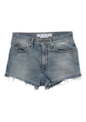 Off-White Pre-Owned distressed-effect denim shorts - Blue