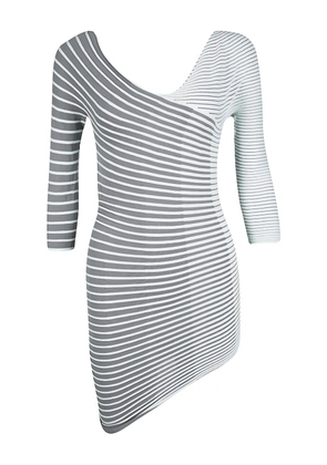 Emporio Armani Pre-Owned striped asymmetric top - Grey