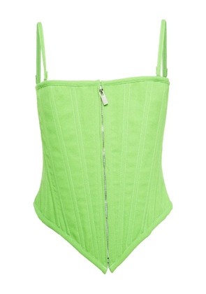 Christopher John Rogers wool corset top - Green