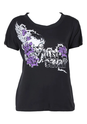 Just Cavalli Vintage Skull Roses T-shirt - Black